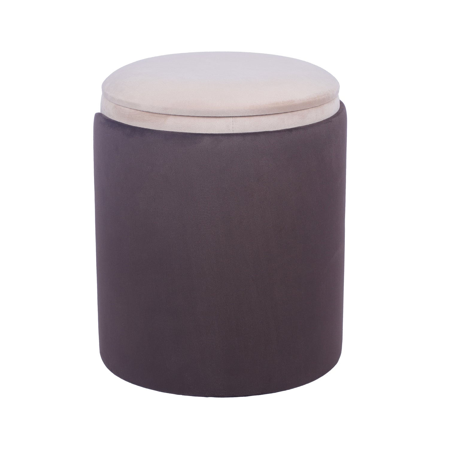 Two-Toned Vanity Stool Ottoman with Storage