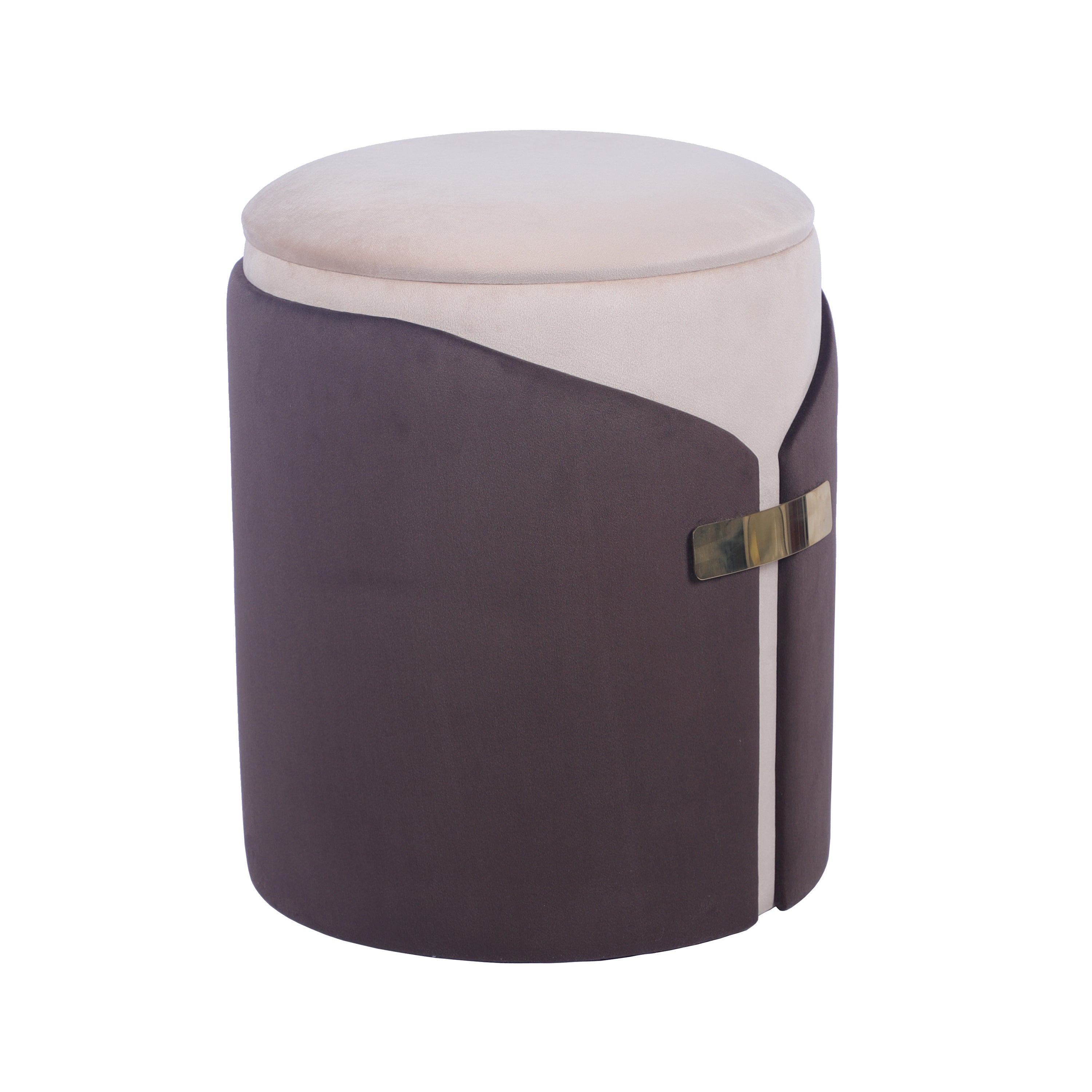 Two-Toned Vanity Stool Ottoman with Storage