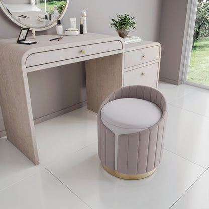 Plush Velvet Vanity Stool Ottoman with Storage