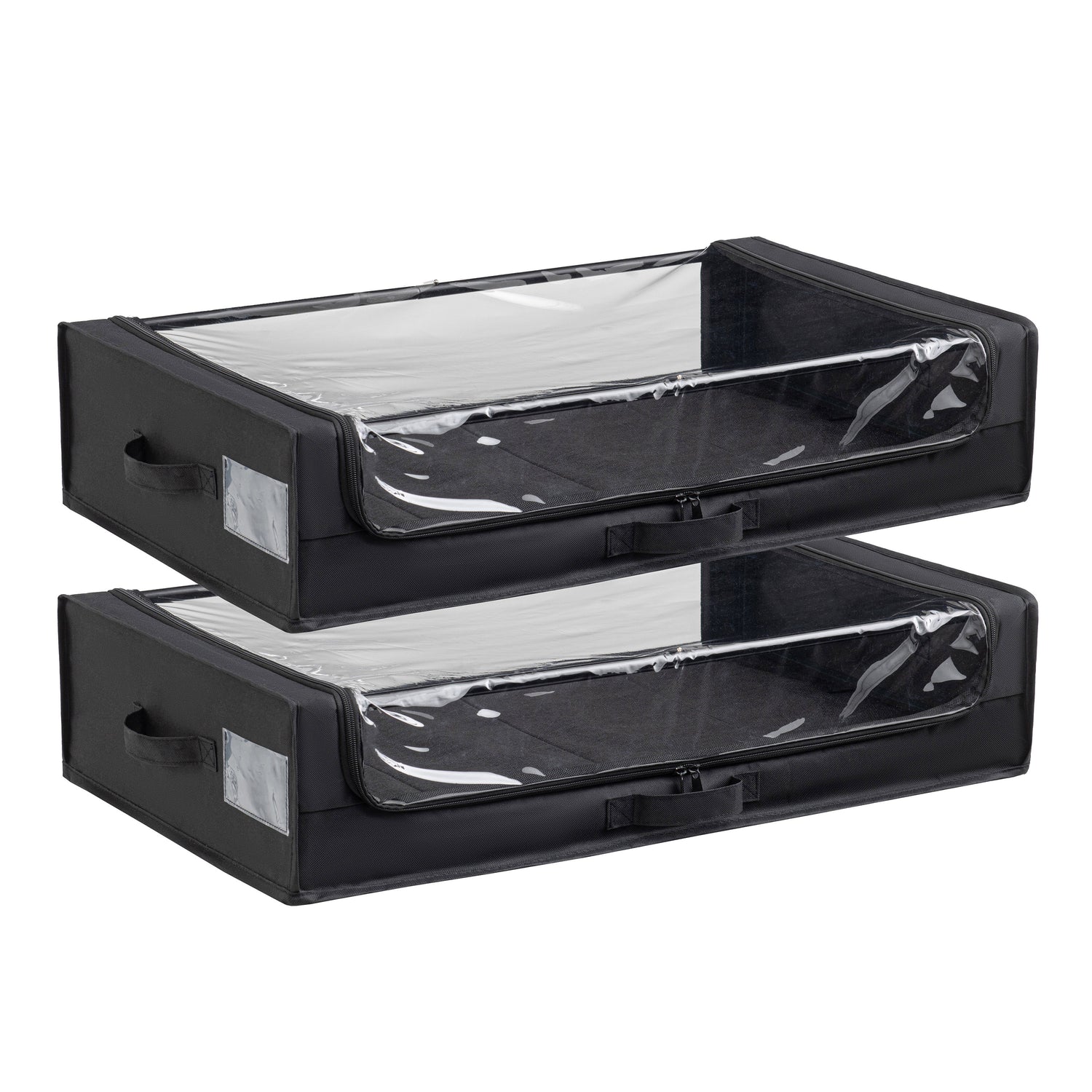 Rolling Under-Bed Storage Organizer with Clear Top, Space-Saving Design, and Multi-Directional Wheels – Perfect for Clothes, Shoes, and Household Items, Set of 2