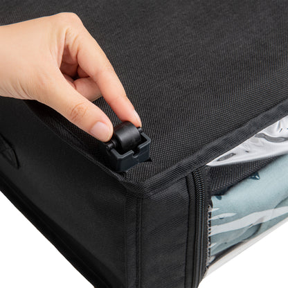 Rolling Under-Bed Storage Organizer with Clear Top, Space-Saving Design, and Multi-Directional Wheels – Perfect for Clothes, Shoes, and Household Items, Set of 2